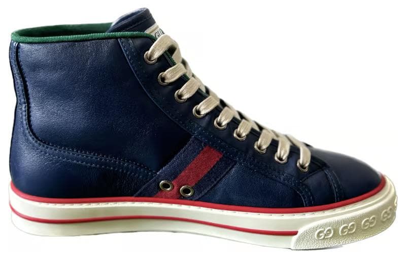 Кроссовки Gucci High-Top Sneakers Blue White - изображение 2