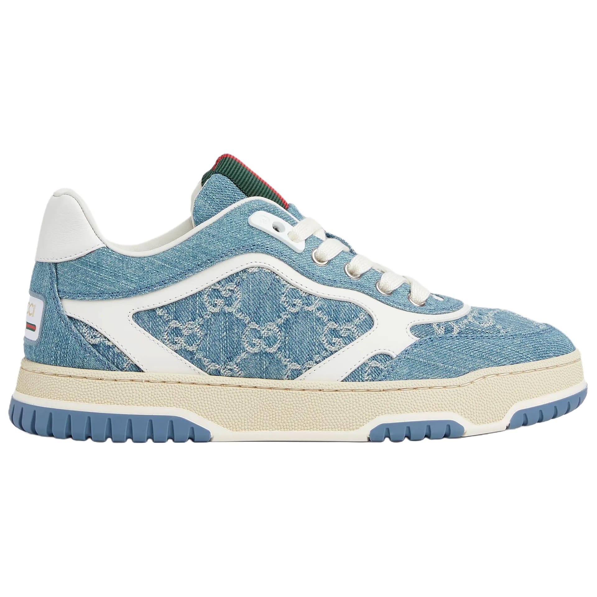 Кроссовки Gucci Re-Web Denim Leather Sneakers - изображение 2