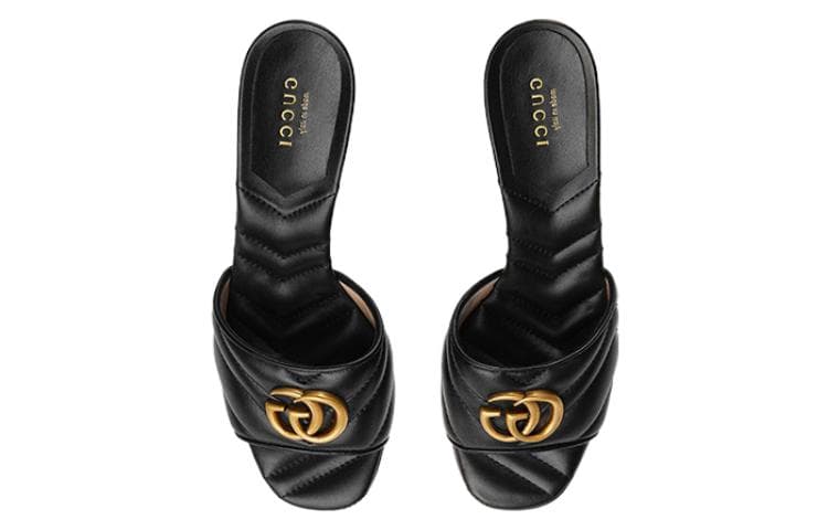 Сандалии Gucci Double G Black Slides - изображение 4