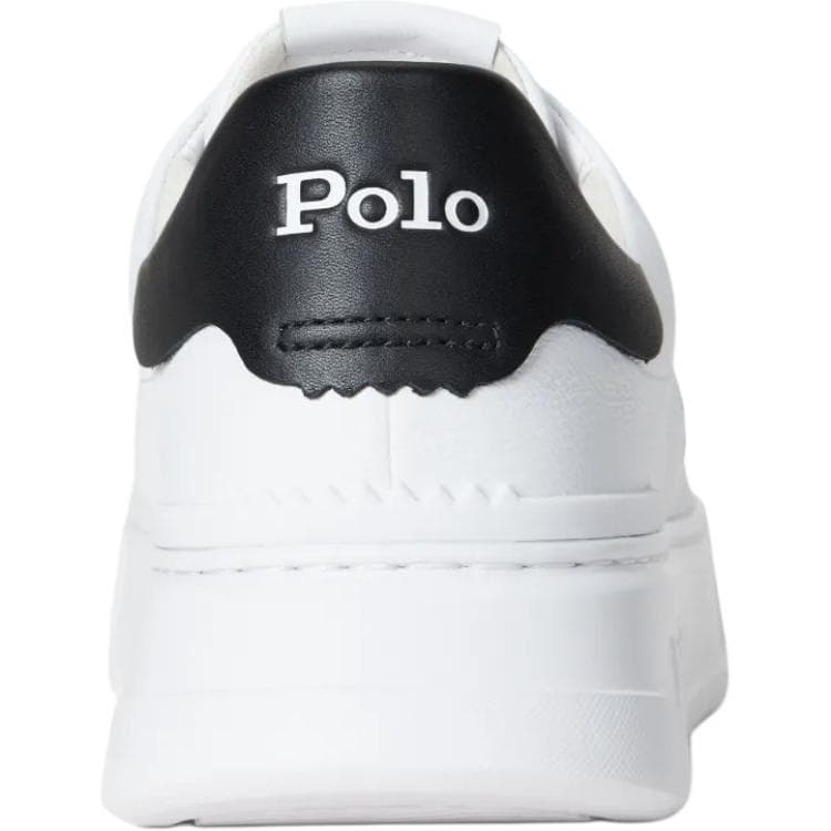 Кроссовки Polo Ralph Lauren RLite Корт Выгорающая печать Кожа Низкие Кроссовки для скейтбординга Мужские Белые Черные Каблук TAB - изображение 5