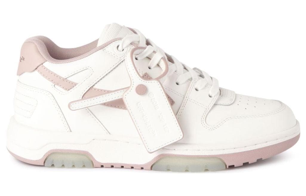 Кроссовки OFF-WHITE Out Of Office 100% кожа Удобно и модно низкие кроссовки женские Бело-розовый - изображение 2