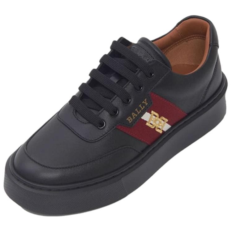 Кроссовки Bally Round Toe Leather Sneakers Black - изображение 3