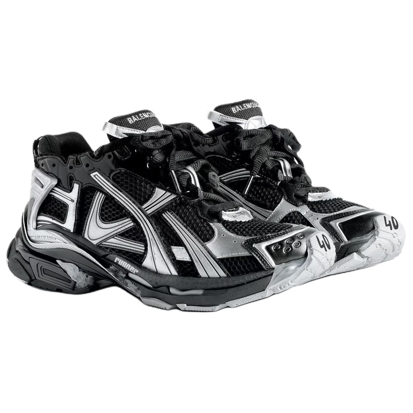 Кроссовки Balenciaga Runner Low Топ Толстая подошва Кроссовки Мужские Черные - изображение 3