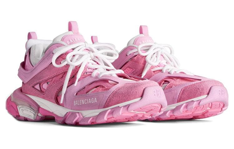 Кроссовки Balenciaga Сетчатая ткань Track Удобные Низкие Повседневные Женские Кроссовки Розовые с Эффектом Потертости - изображение 2