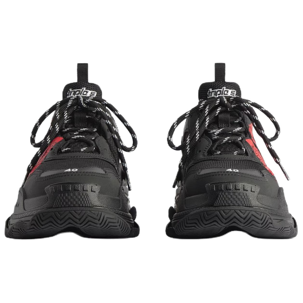 Кроссовки Balenciaga Triple S Low Топ Массивные кроссовки Женские Черный Красный - изображение 5