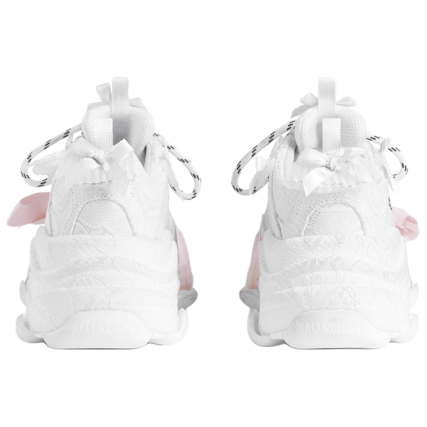 Кроссовки Balenciaga Triple S Кружево Низкие Кроссовки с Толстой Подошвой Женские Белые - изображение 6