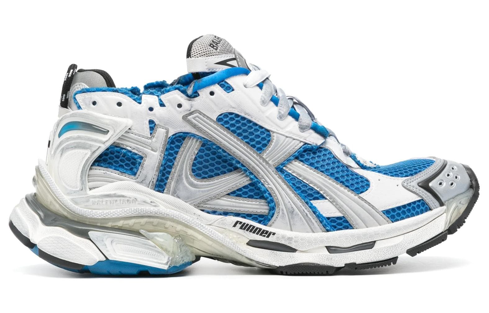 Кроссовки Balenciaga Runner Low Топ Толстая подошва Кроссовки Мужские Синие Белые - изображение 2