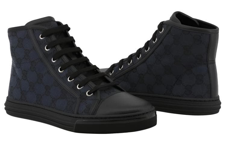 Кроссовки Gucci High-Top Sneakers Black - изображение 3