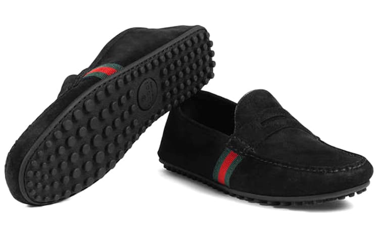 Gucci Suede Fashion Sneakers Black - изображение 5