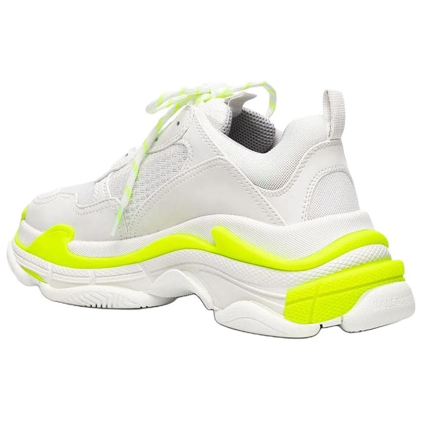 Кроссовки Balenciaga Triple S Кожа Низкие Кеды Мужские Неоново-Желтые - изображение 4