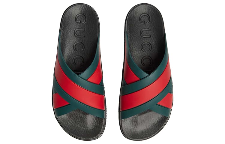 Сандалии Gucci Slides Red Green - изображение 3