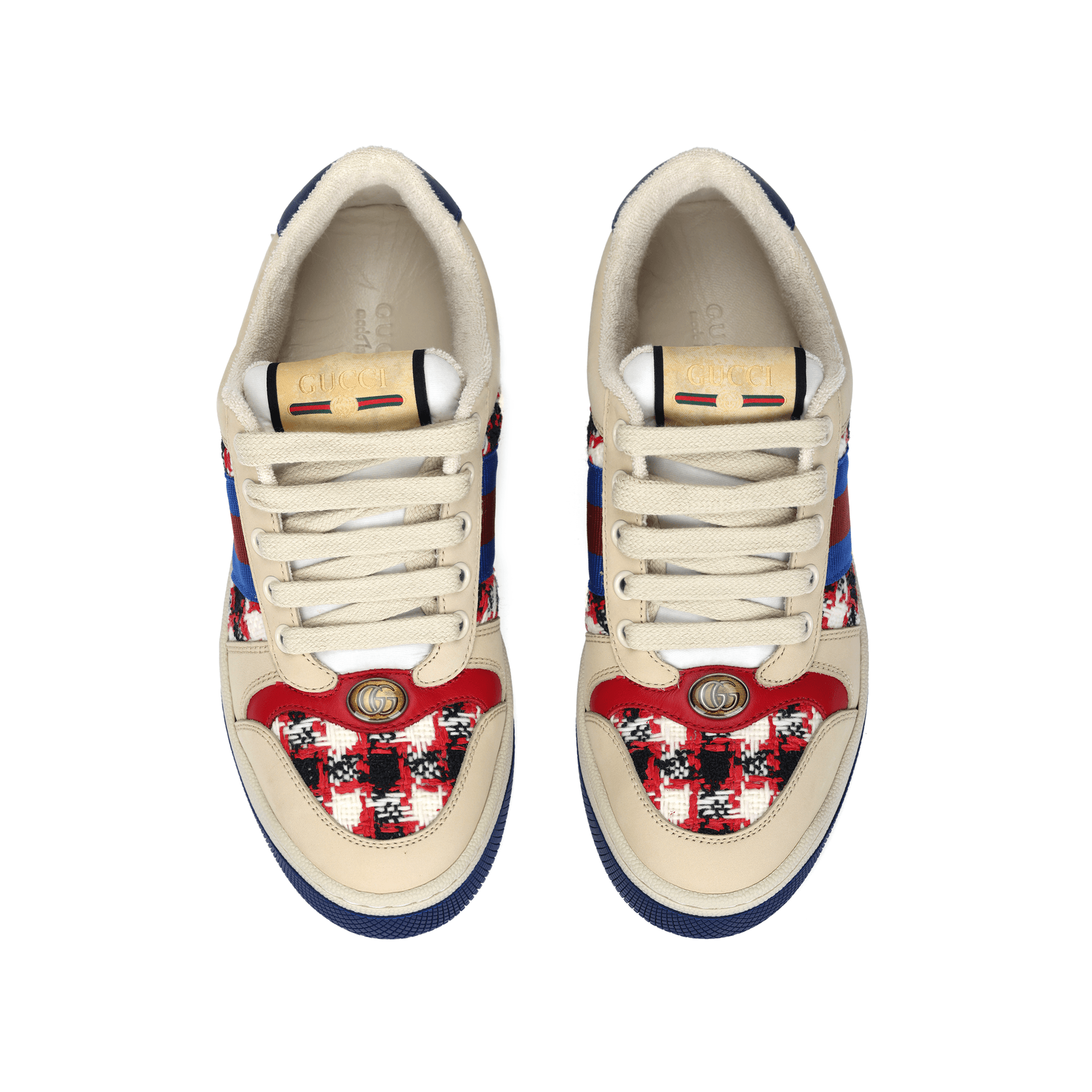 Кроссовки Gucci Leather Round Toe Low Top Sneakers Beige - изображение 3