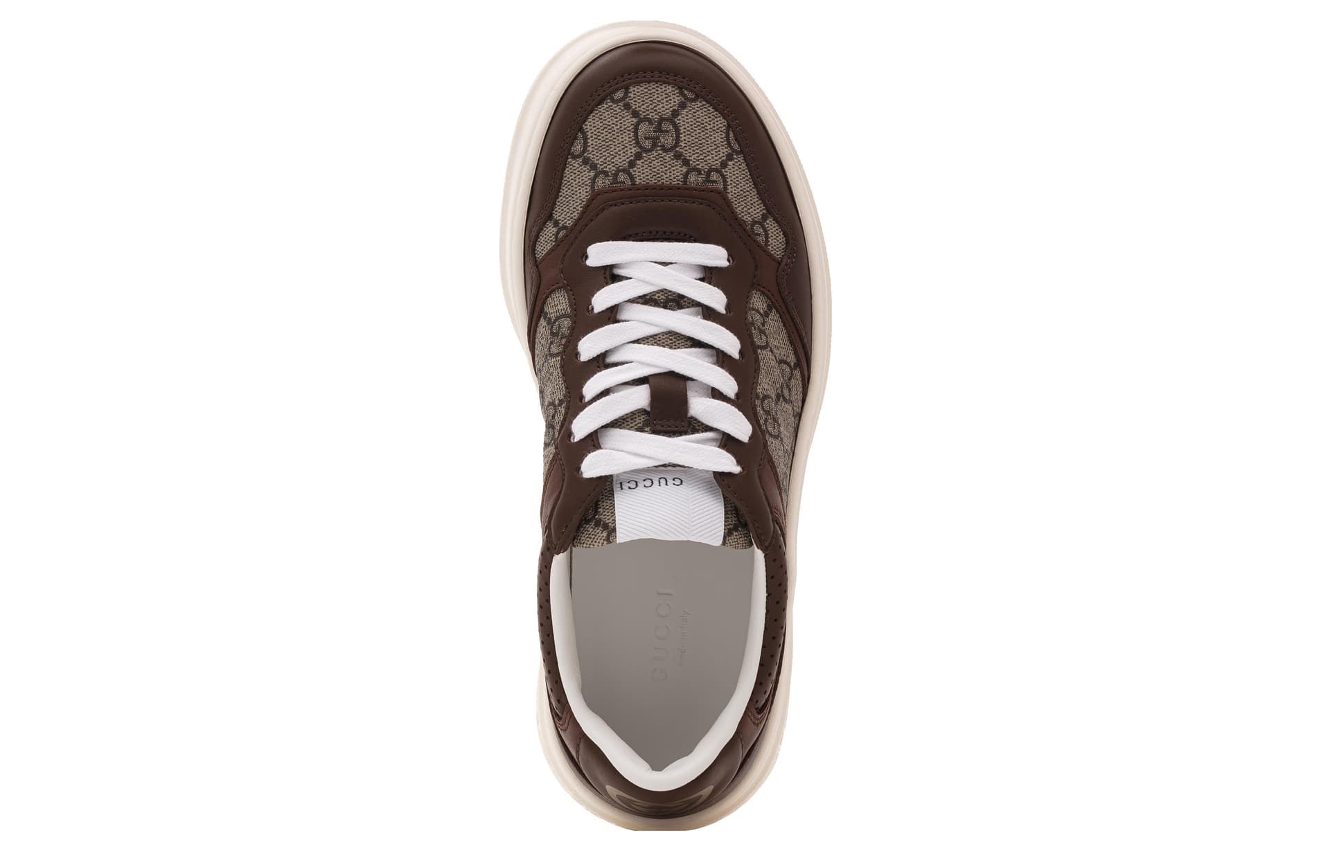 Кроссовки Gucci Brown Leather Low-Top Sneakers - изображение 4