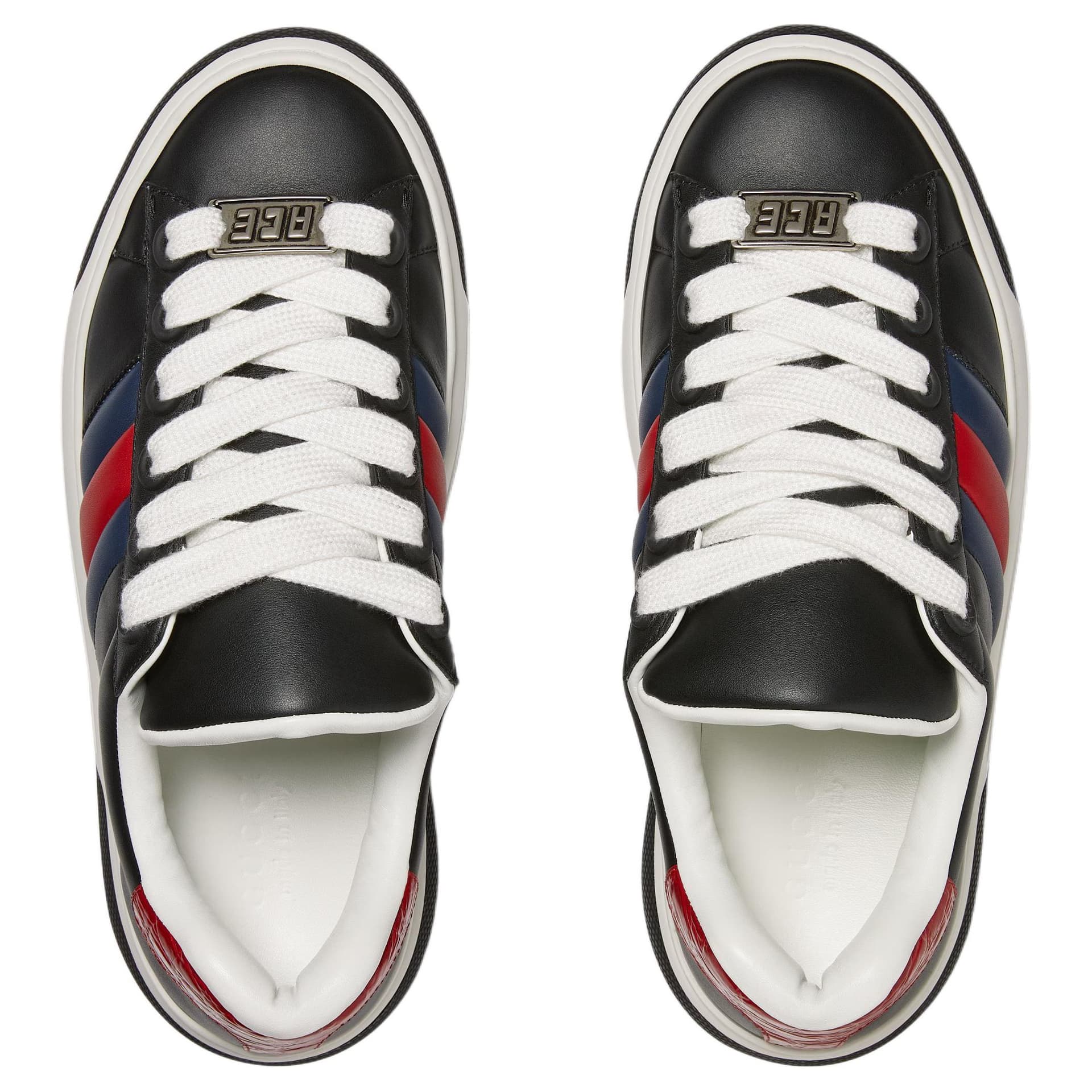 Кроссовки Gucci Ace Leather Low Top Sneakers Black - изображение 4