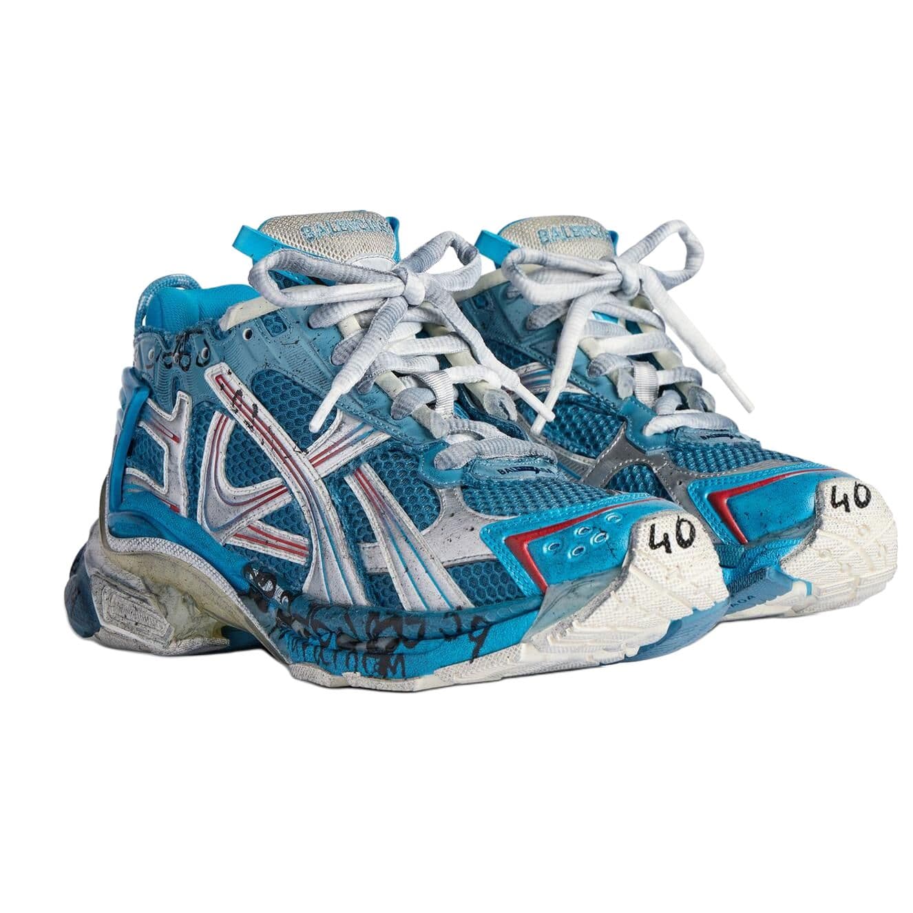 Кроссовки Balenciaga Runner Marathon Low Top Повседневная обувь Мужская Синяя - изображение 3