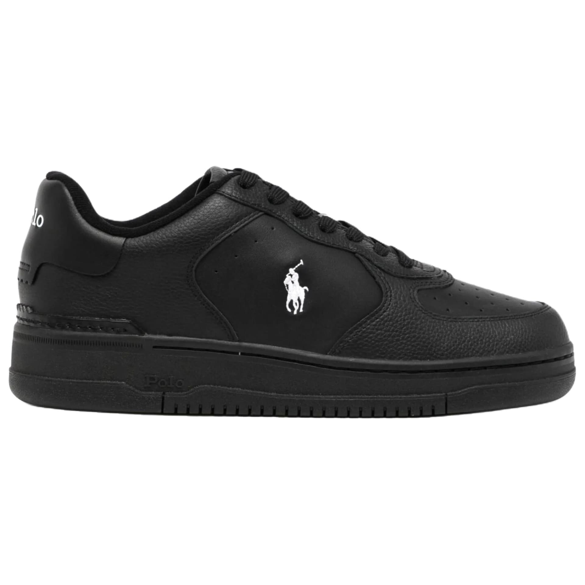 Кроссовки Polo Ralph Lauren Корт Кожа Низкий Верх Скейтборд Обувь Мужская Черная - изображение 2