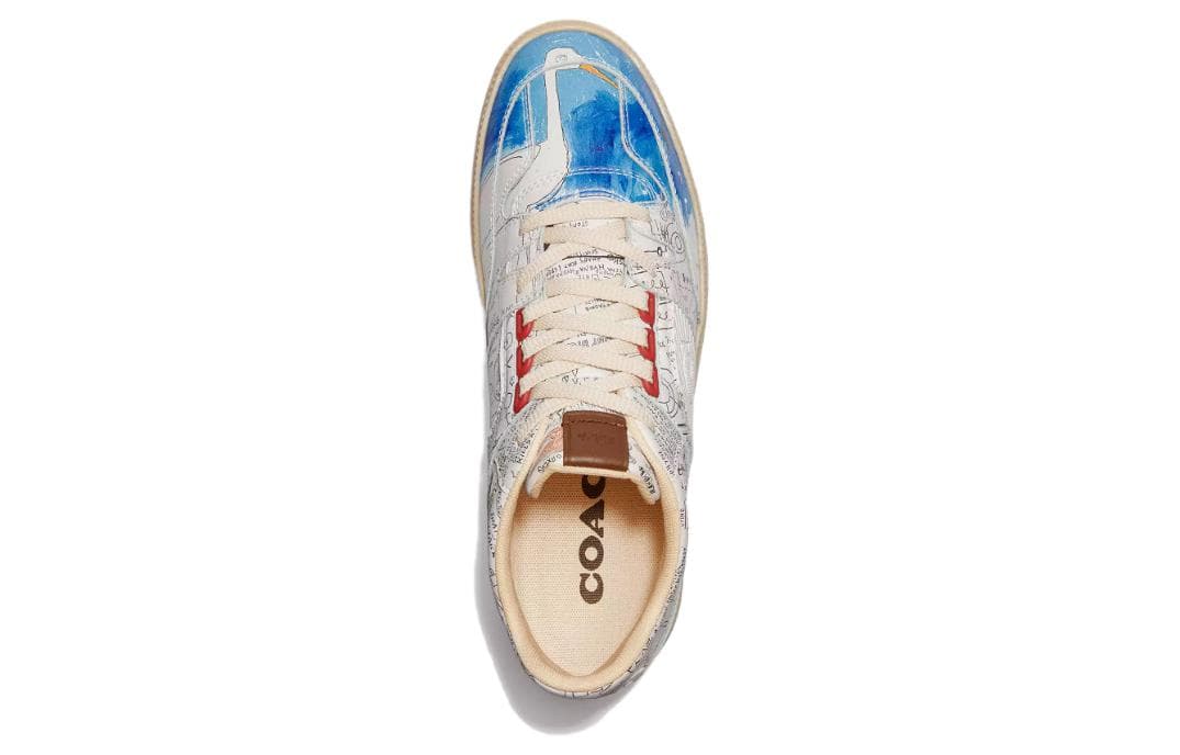Кроссовки COACH MID Топ Скейтборд Кроссовки Мужские Белые Синие - изображение 4