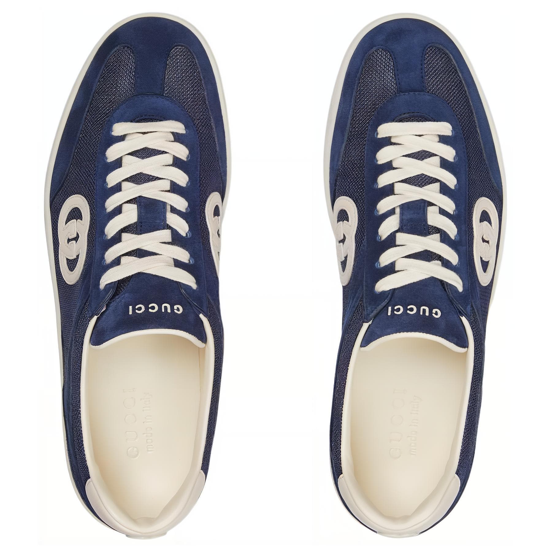 Кроссовки Gucci Suede Low-Top Sneakers Blue - изображение 4