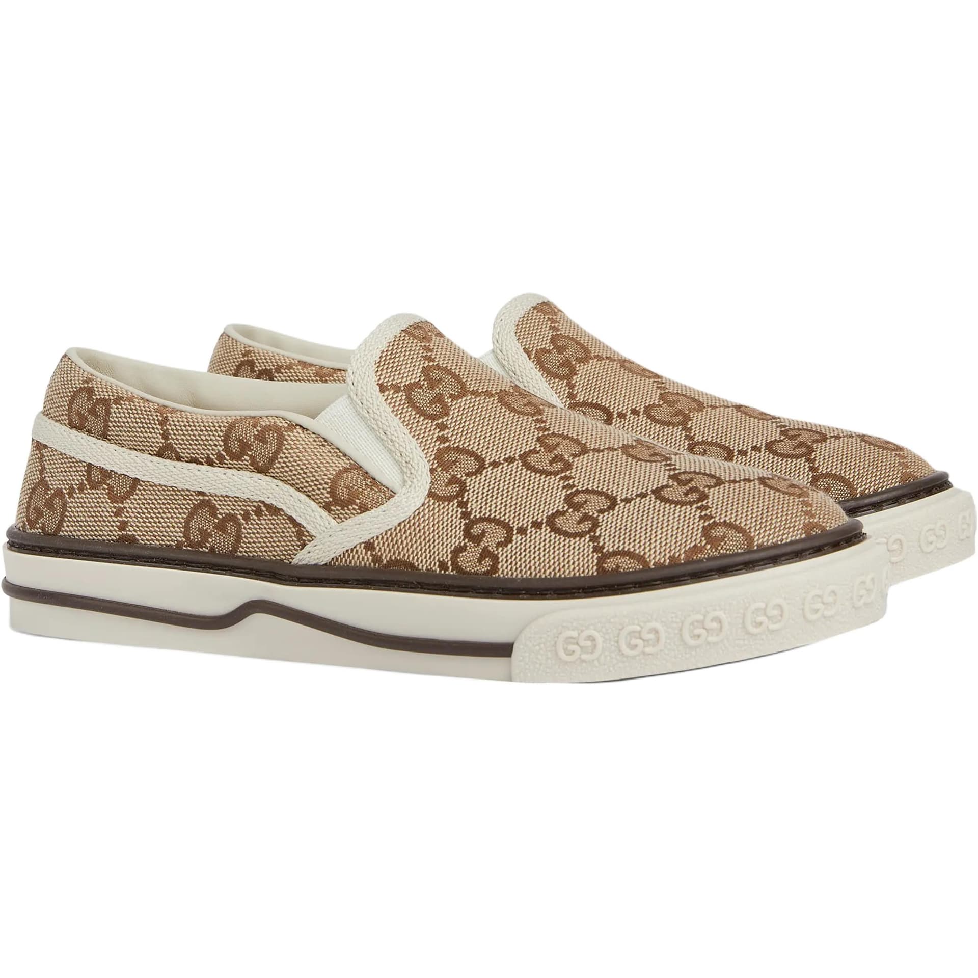 Кроссовки Gucci Original GG Цвет холста Low Топ Повседневная обувь Бежевый Детский - изображение 3