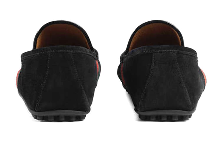 Gucci Suede Fashion Sneakers Black - изображение 4
