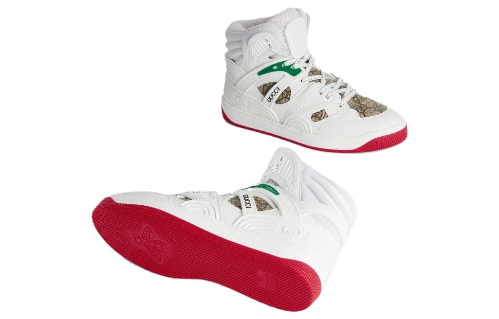 Ретро баскетбольные кроссовки Gucci Basket High-Top White - изображение 5