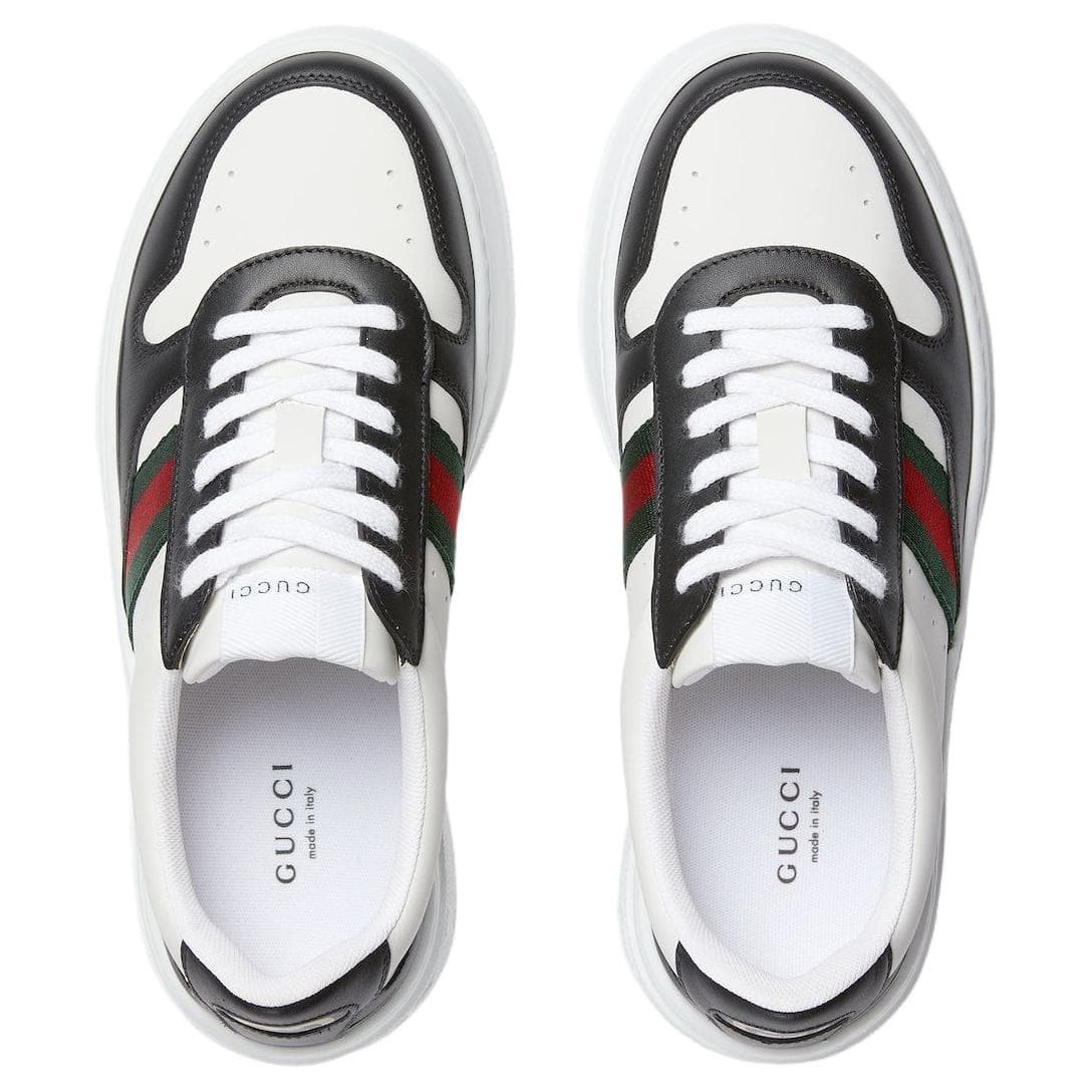 Кроссовки Gucci Leather Round Toe Low Top Sneakers Black - изображение 5