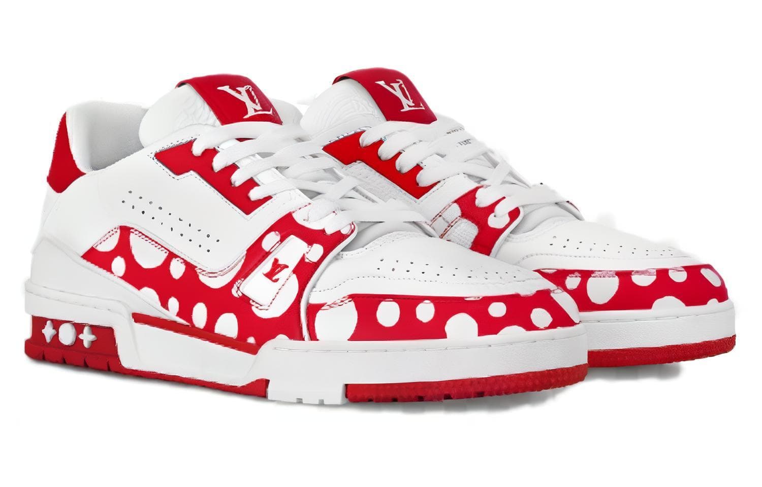 Кроссовки Yayoi Kusama x Louis Vuitton Trainer White Red - изображение 2