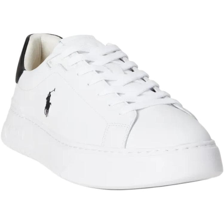 Кроссовки Polo Ralph Lauren RLite Корт Выгорающая печать Кожа Низкие Кроссовки для скейтбординга Мужские Белые Черные Каблук TAB - изображение 3