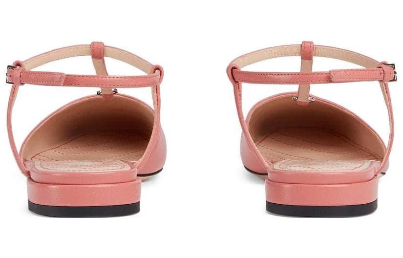 Тапочки GUCCI Деним Кожа Повседневные Туфли Женские Розовые - изображение 5