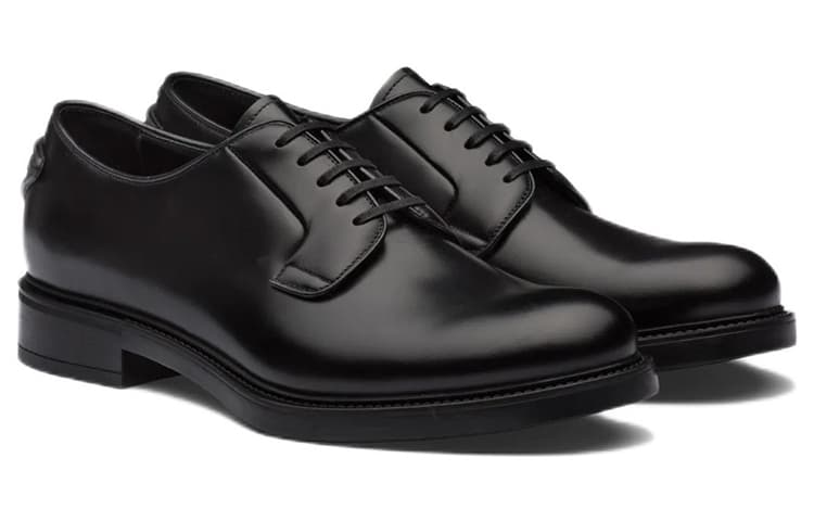 Prada Lace-Up Leather Shoes Black - изображение 2