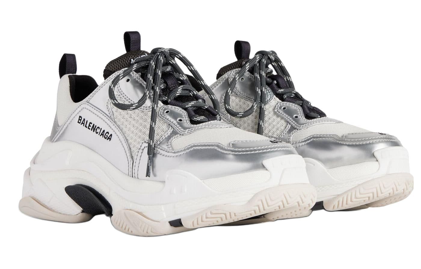 Кроссовки Balenciaga Triple S Low Топ Повседневная обувь Мужская Серебряная - изображение 3