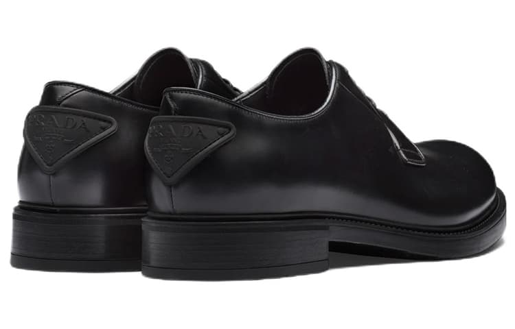 Prada Lace-Up Leather Shoes Black - изображение 3