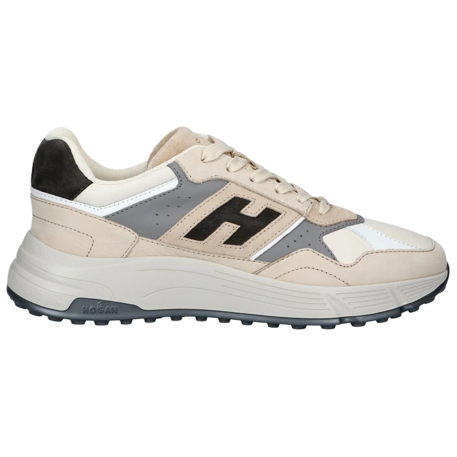 Кроссовки HOGAN Hyperlight Замша Низкий Топ Повседневная Обувь 4,5 см Мужская Бежевая - изображение 2