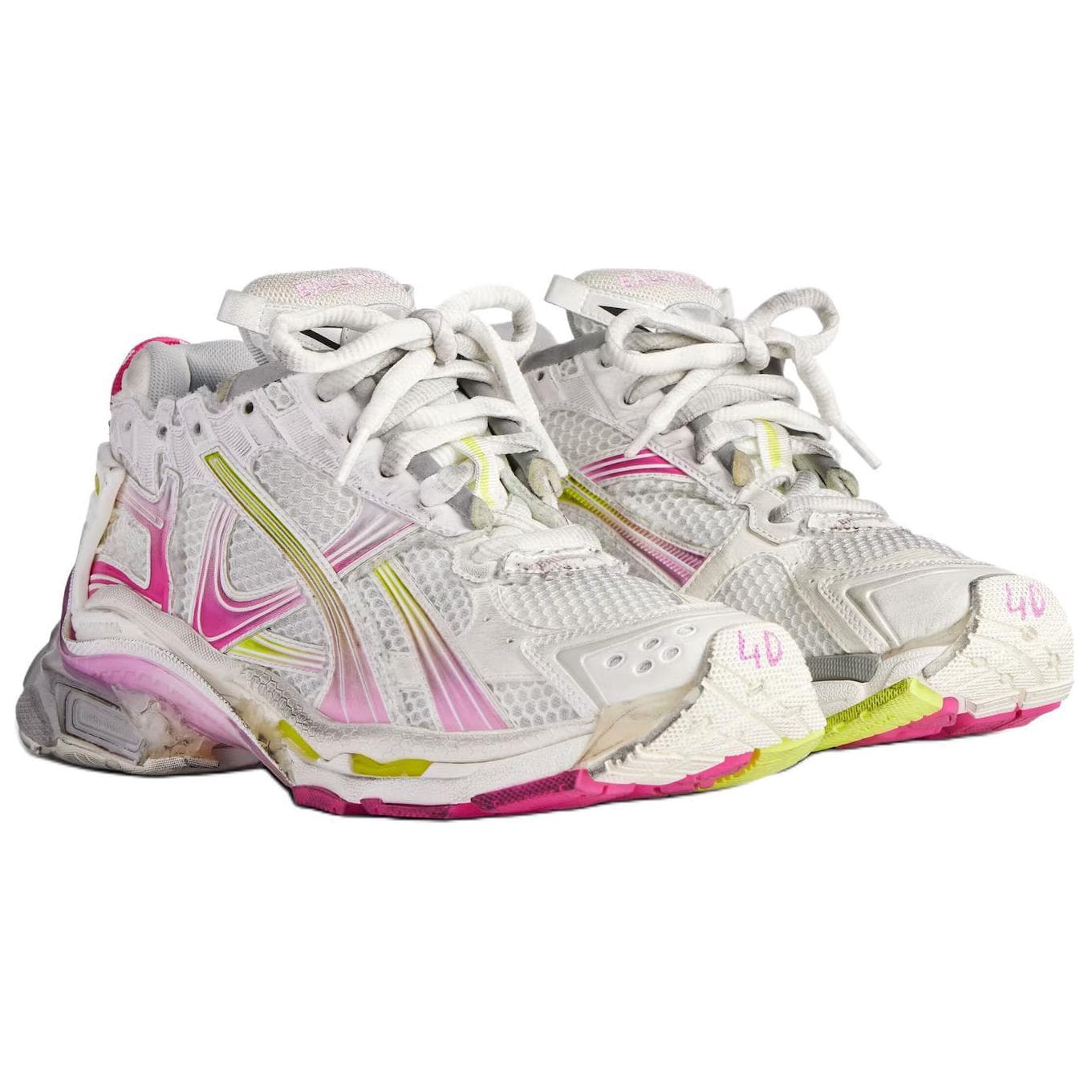 Кроссовки Balenciaga Runner Low Casual Shoes Женские Белый Розовый - изображение 3
