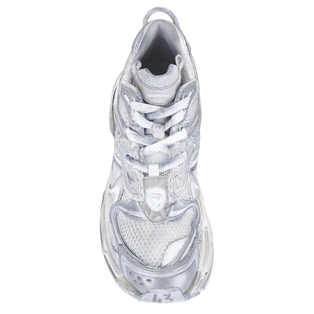 Кроссовки Balenciaga Runner2,0 Artificial Leather Низкие Кеды Мужские Белые - изображение 5