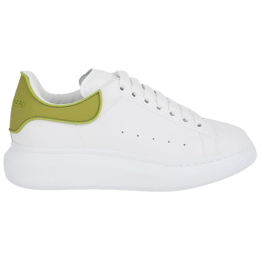 Кроссовки Alexander McQueen Leather Low Top Sneakers White Green - изображение 2