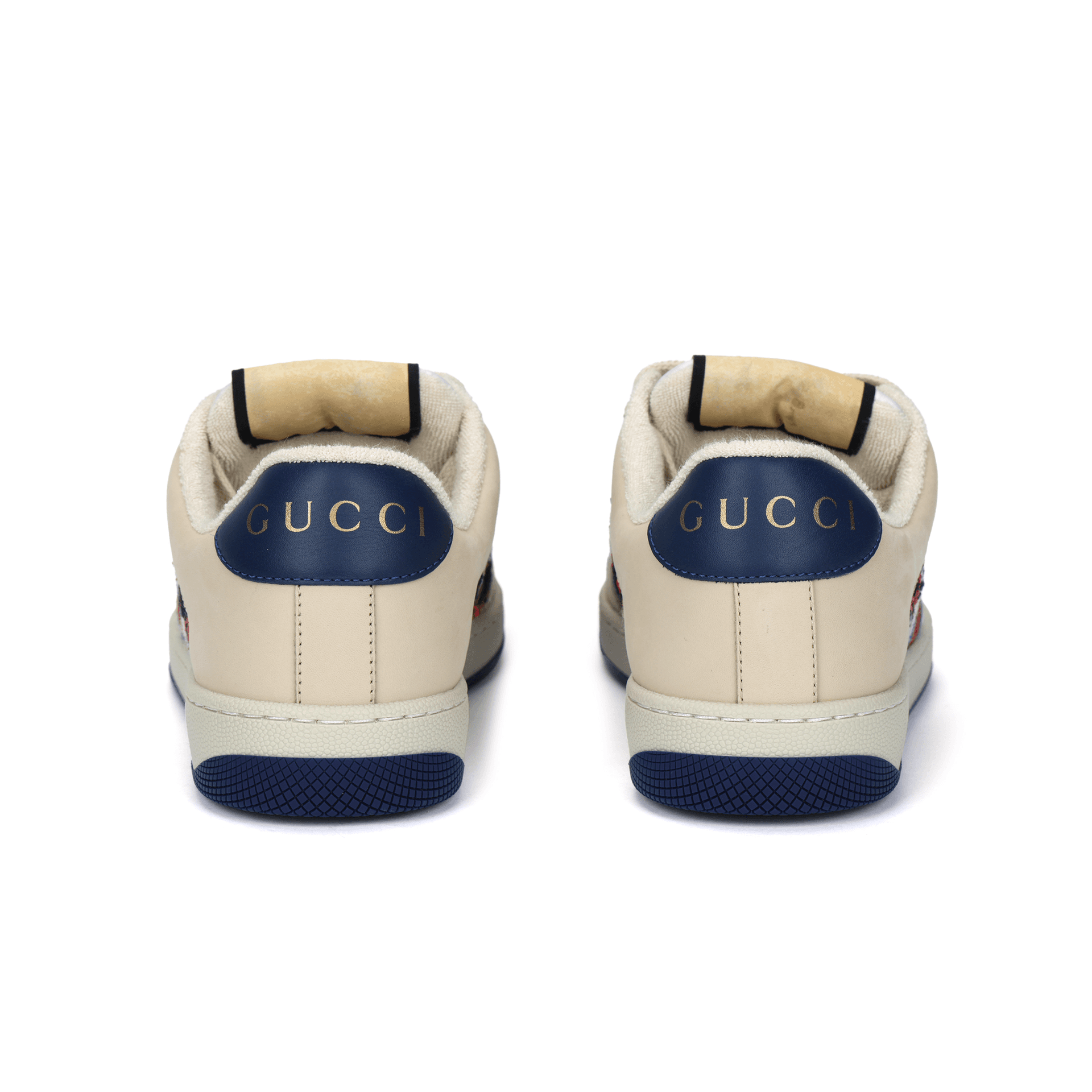 Кроссовки Gucci Leather Round Toe Low Top Sneakers Beige - изображение 4