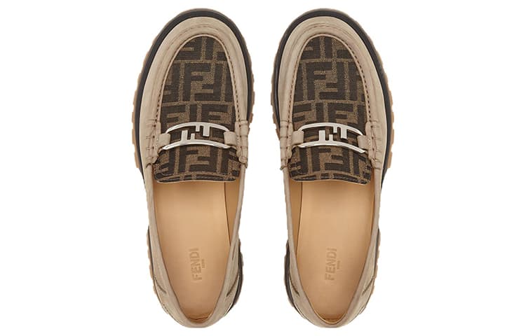 Лоферы Fendi O'Lock Loafers Beige - изображение 4