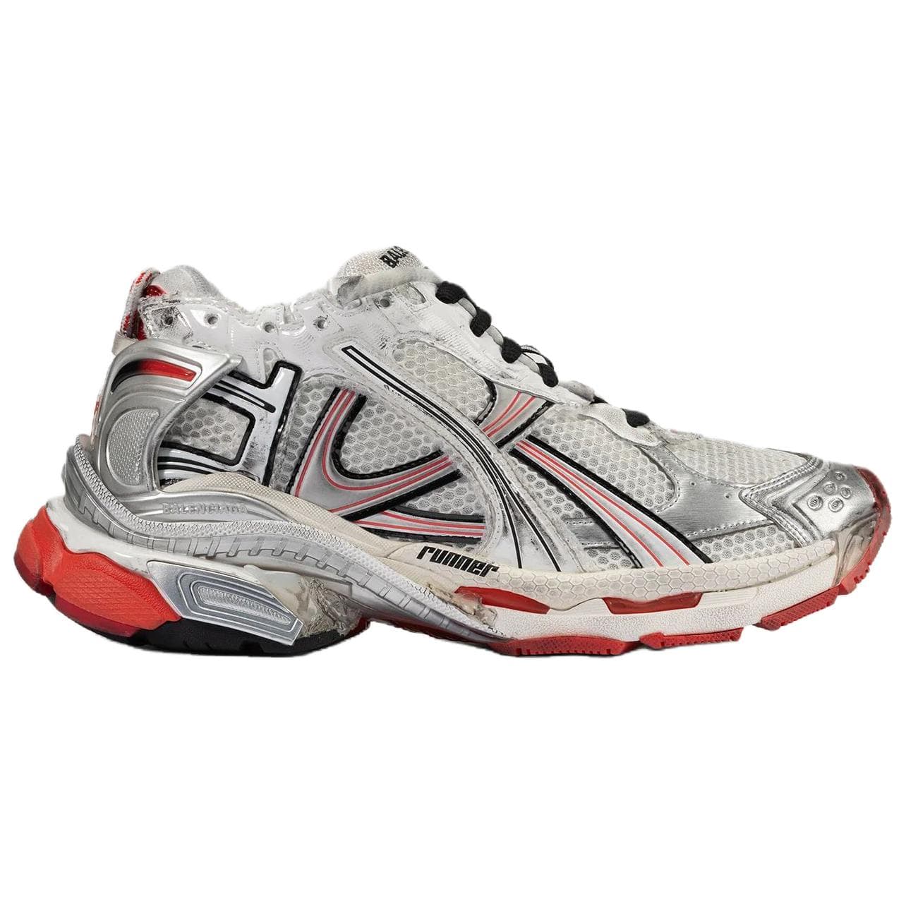 Кроссовки Balenciaga Сетчатая ткань Runner Low Повседневная обувь Мужская Серебряная - изображение 2