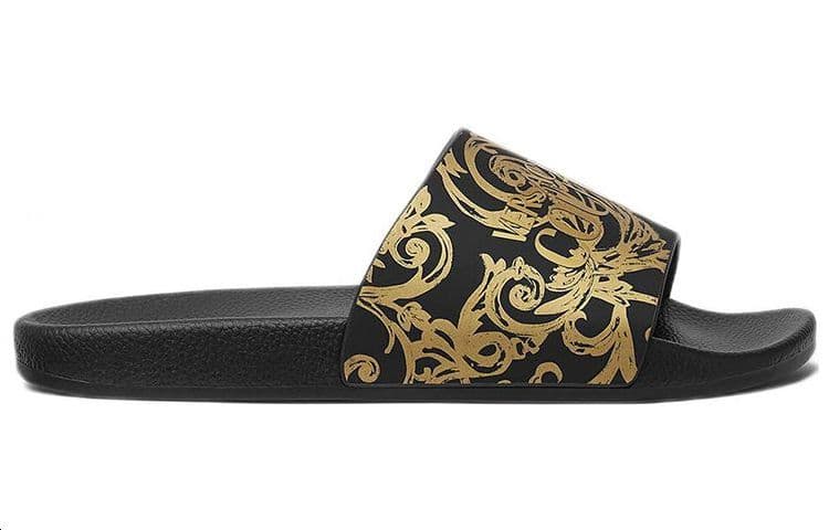 Сандалии Versace Jeans Couture Flat Slide Black Gold - изображение 2