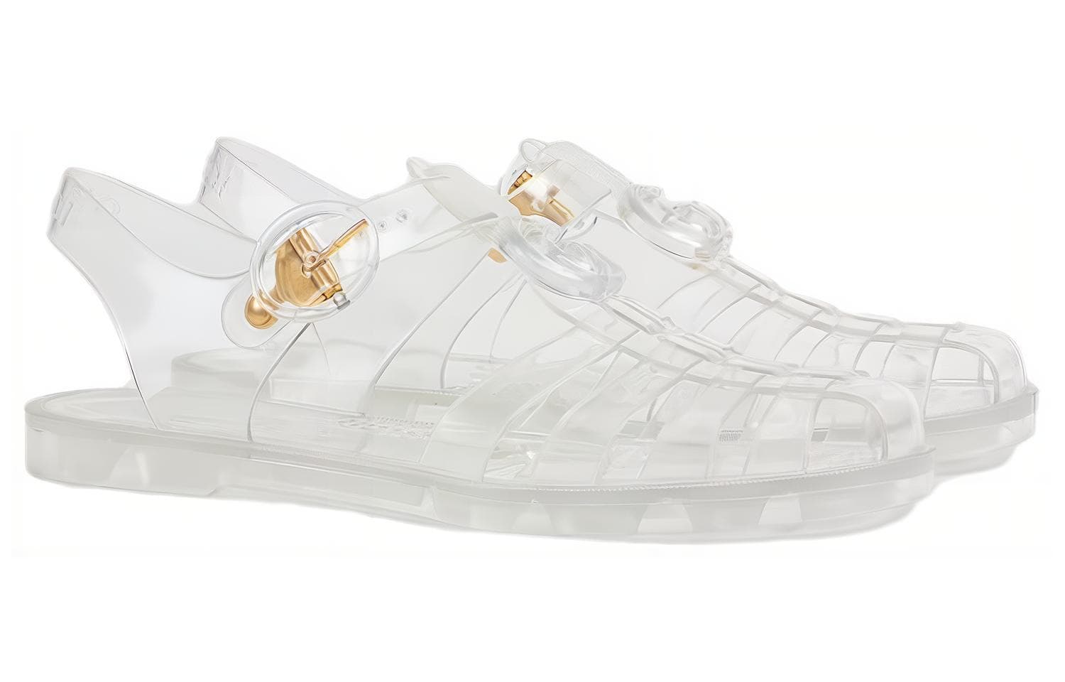 Сандалии Gucci Rubber Double G Sandals Transparent - изображение 3