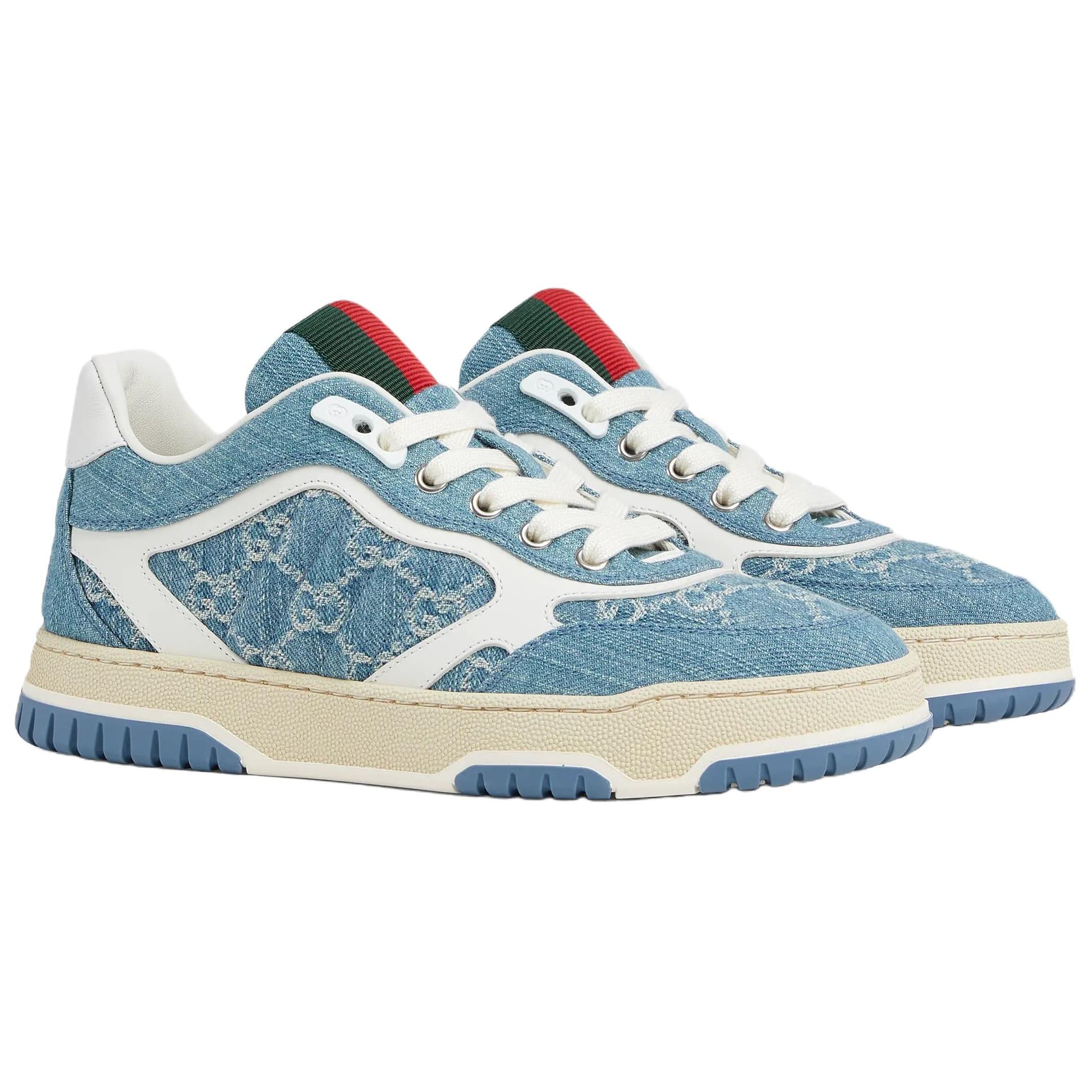 Кроссовки Gucci Re-Web Denim Leather Sneakers - изображение 3