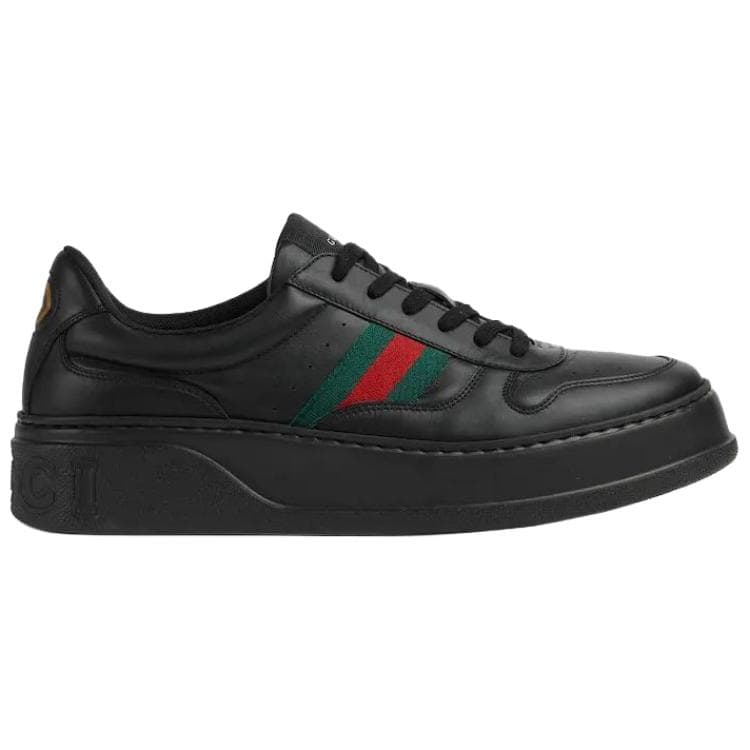 Кроссовки Gucci Leather Low Top Sneakers Black - изображение 2