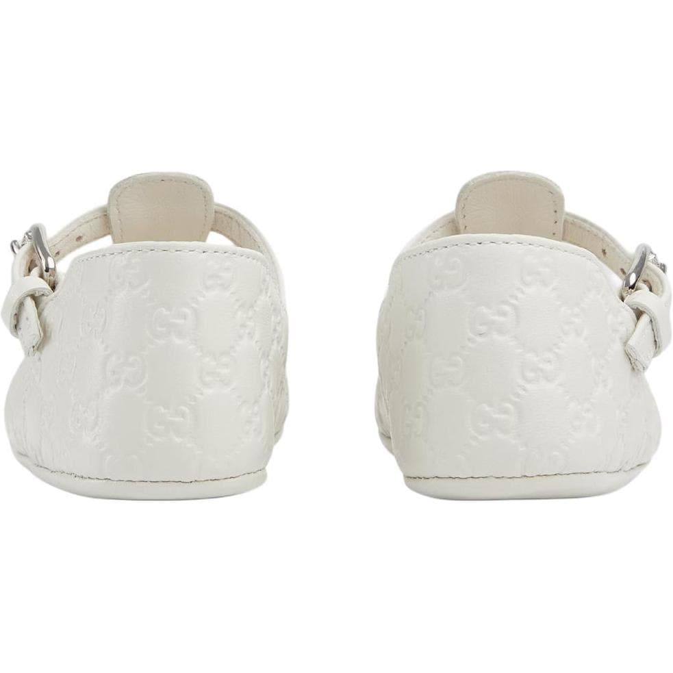 Кроссовки GUCCI Двойной G Кожа Низкие Туфли для Малышей Белые Новорожденный и Малыш - изображение 5