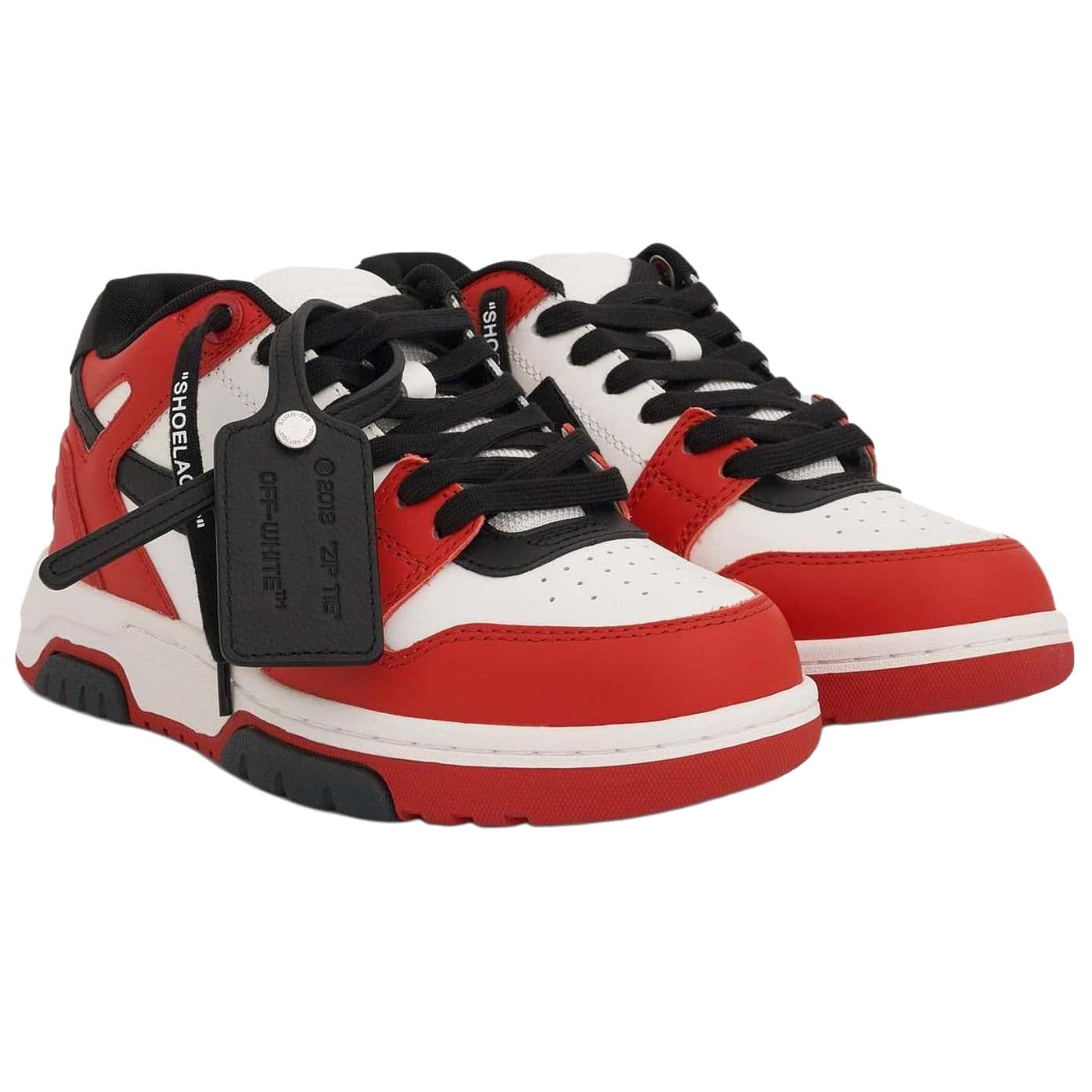 Кроссовки OFF-WHITE Круглый носок На шнурках низкие кроссовки женские Красный черный - изображение 4