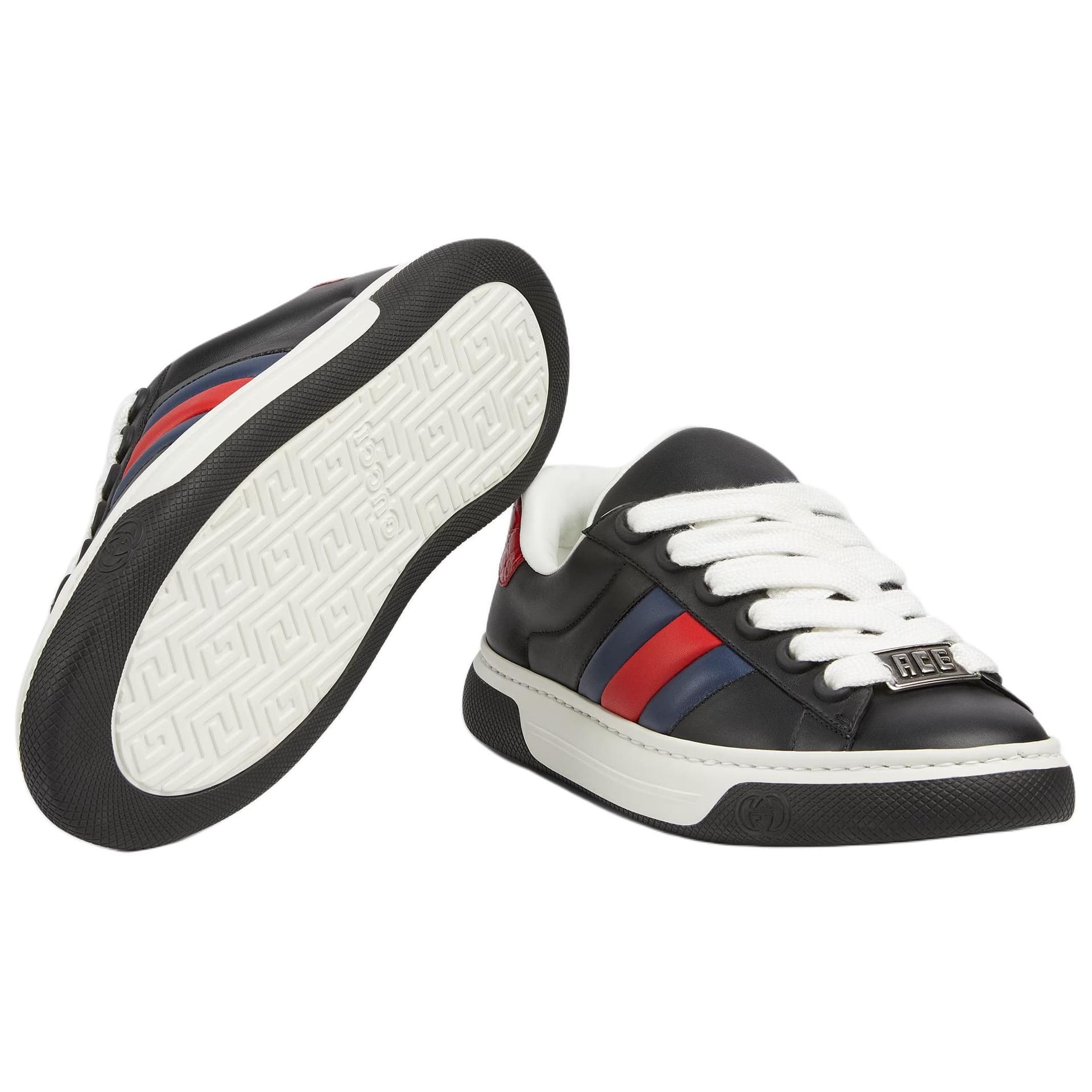 Кроссовки Gucci Ace Leather Low Top Sneakers Black - изображение 6