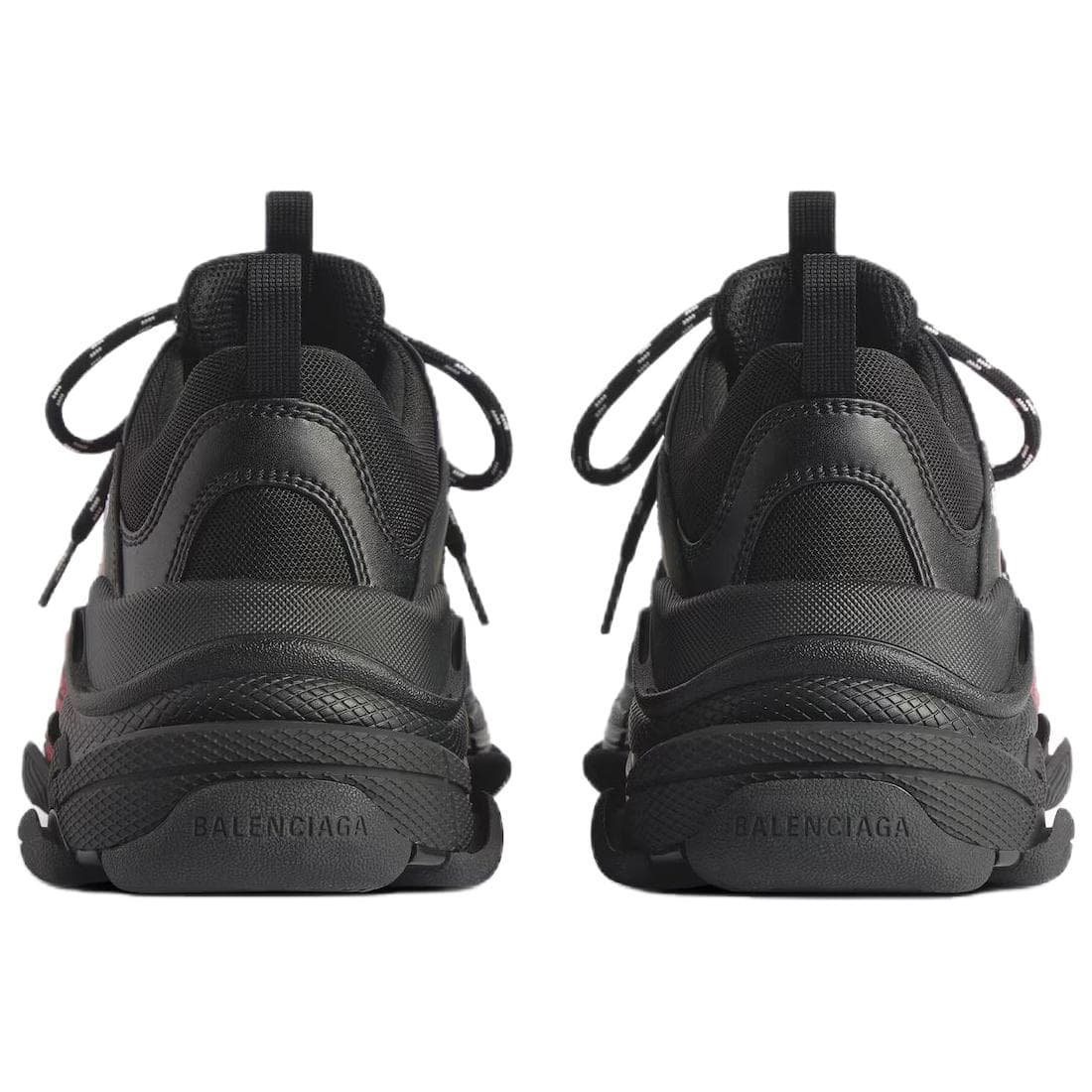 Кроссовки Balenciaga Triple S Low Топ Массивные кроссовки Женские Черный Красный - изображение 7
