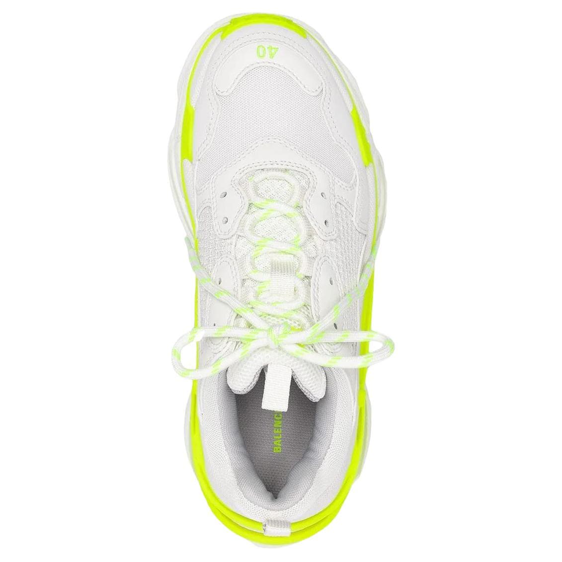 Кроссовки Balenciaga Triple S Кожа Низкие Кеды Мужские Неоново-Желтые - изображение 5
