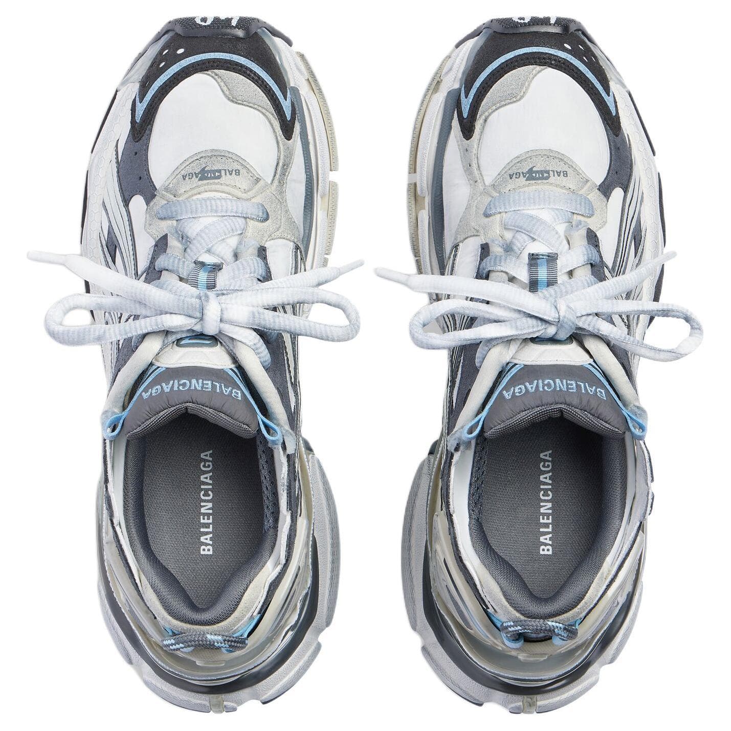 Кроссовки Balenciaga Runner Толстая подошва Низкий верх Белый Черный Мужской - изображение 5