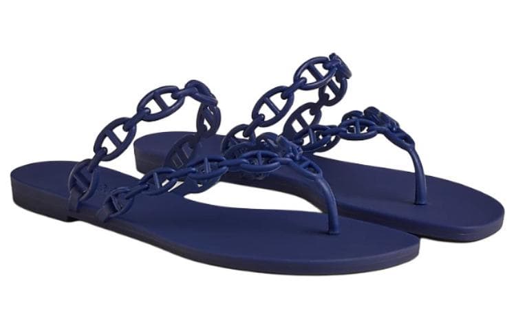 Шлёпанцы Hermes Flip Flops Blue - изображение 3